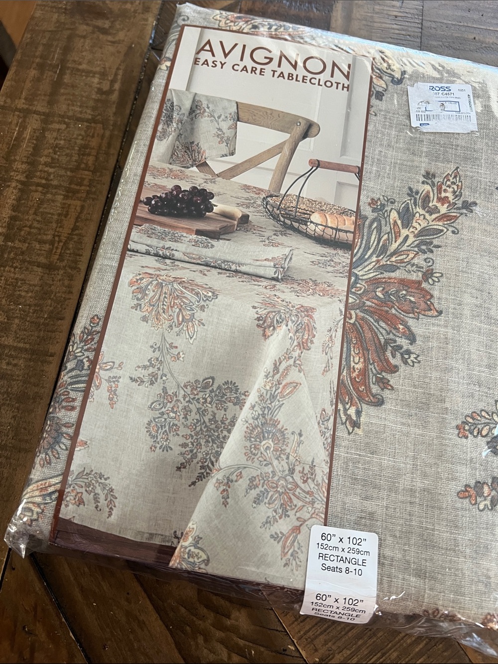 Avignon Easy Care Tablecloth - Floral Neutral Print